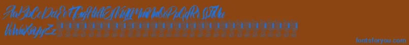 Quaint Font – Blue Fonts on Brown Background