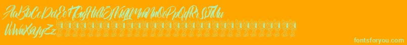 Quaint Font – Green Fonts on Orange Background