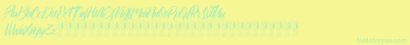 Quaint Font – Green Fonts on Yellow Background