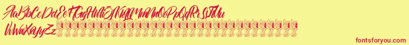 Quaint Font – Red Fonts on Yellow Background