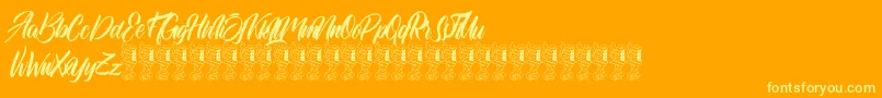 Quaint Font – Yellow Fonts on Orange Background