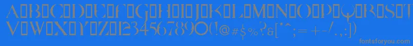 Quake    Font – Gray Fonts on Blue Background