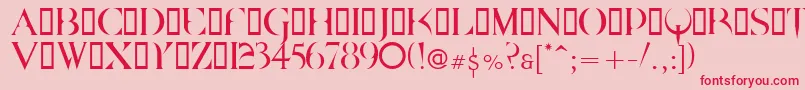 フォントQuake    – ピンクの背景に赤い文字