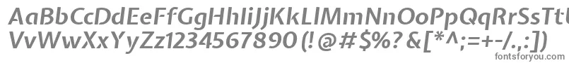 ExpletussansBolditalic-fontti – harmaat kirjasimet valkoisella taustalla
