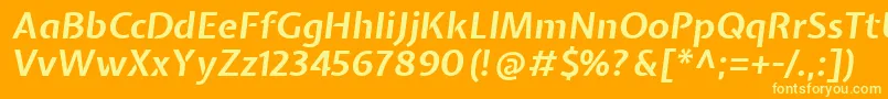 フォントExpletussansBolditalic – オレンジの背景に黄色の文字