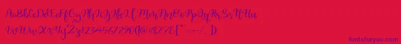 Quaked-Schriftart – Violette Schriften auf rotem Hintergrund