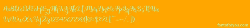 More about Quaked Font Quaked Font – Green Fonts on Orange Background