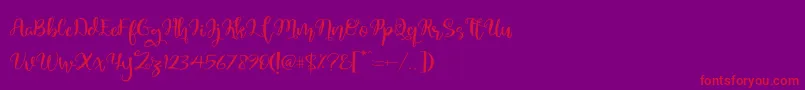 Quaked-Schriftart – Rote Schriften auf violettem Hintergrund