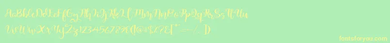 フォントQuaked – 黄色の文字が緑の背景にあります