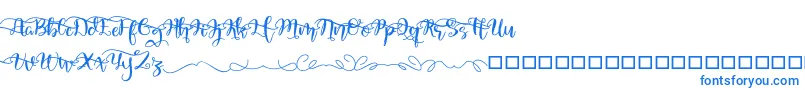 Police QuakedSwash – polices bleues sur fond blanc