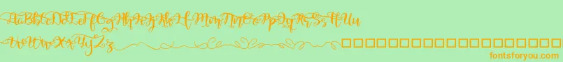 QuakedSwash Font – Orange Fonts on Green Background