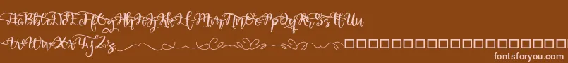 QuakedSwash-Schriftart – Rosa Schriften auf braunem Hintergrund