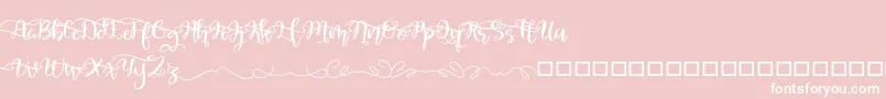 QuakedSwash-Schriftart – Weiße Schriften auf rosa Hintergrund