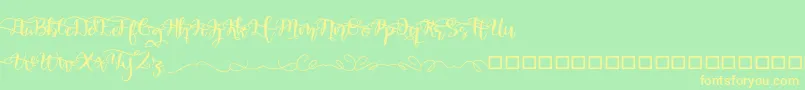 QuakedSwash Font – Yellow Fonts on Green Background