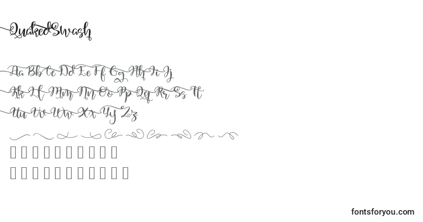 Schriftart QuakedSwash (137653) – Alphabet, Zahlen, spezielle Symbole