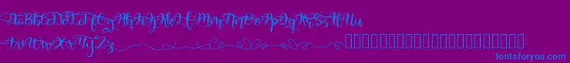 QuakedSwash-Schriftart – Blaue Schriften auf violettem Hintergrund