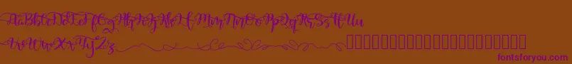 QuakedSwash-Schriftart – Violette Schriften auf braunem Hintergrund