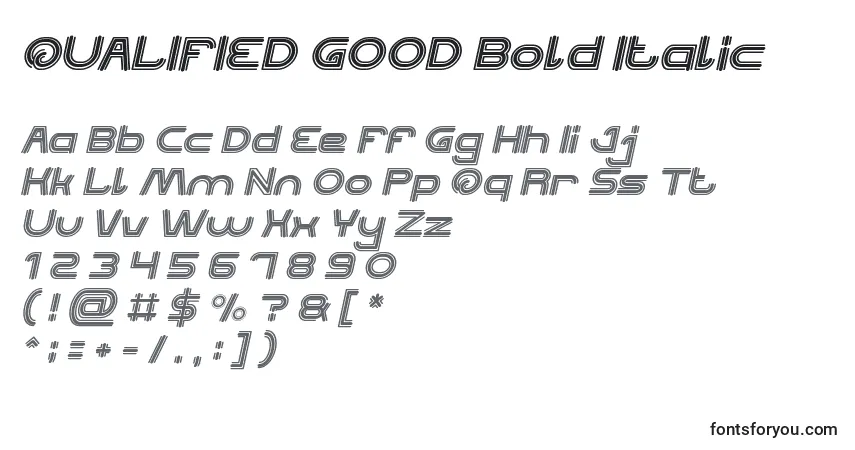 QUALIFIED GOOD Bold Italic Font – alphabet, numbers, special characters