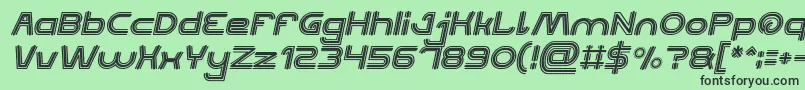 Fonte QUALIFIED GOOD Bold Italic – fontes pretas em um fundo verde