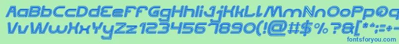 Шрифт QUALIFIED GOOD Bold Italic – синие шрифты на зелёном фоне