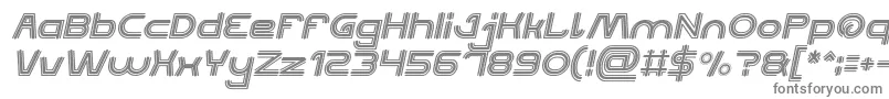 QUALIFIED GOOD Bold Italic-fontti – harmaat kirjasimet valkoisella taustalla