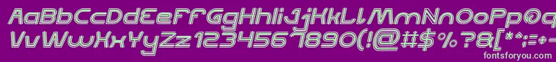 QUALIFIED GOOD Bold Italic Font – Green Fonts on Purple Background