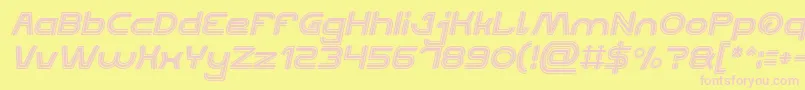 QUALIFIED GOOD Bold Italic Font – Pink Fonts on Yellow Background