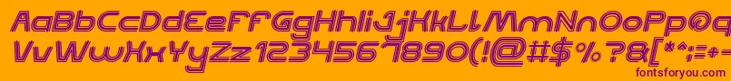 QUALIFIED GOOD Bold Italic Font – Purple Fonts on Orange Background