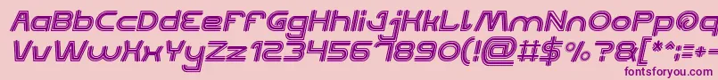 Fonte QUALIFIED GOOD Bold Italic – fontes roxas em um fundo rosa