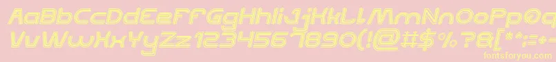 QUALIFIED GOOD Bold Italic Font – Yellow Fonts on Pink Background