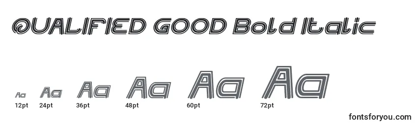 Tamaños de fuente QUALIFIED GOOD Bold Italic