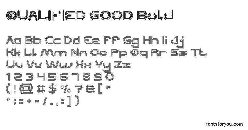 Czcionka QUALIFIED GOOD Bold – alfabet, cyfry, specjalne znaki