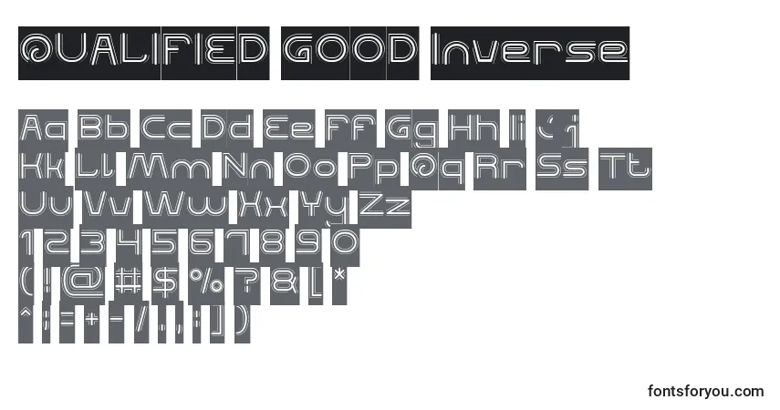 Шрифт QUALIFIED GOOD Inverse – алфавит, цифры, специальные символы