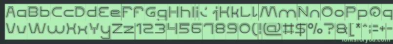 フォントQUALIFIED GOOD Inverse – 黒い背景に緑の文字