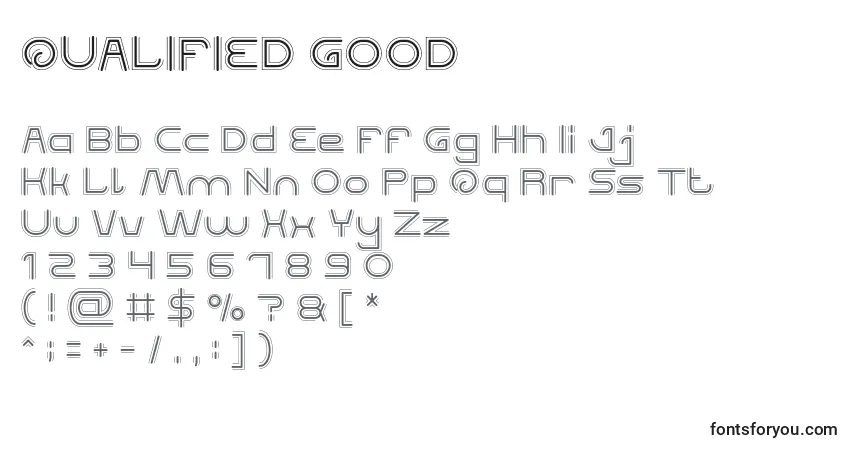 A fonte QUALIFIED GOOD – alfabeto, números, caracteres especiais