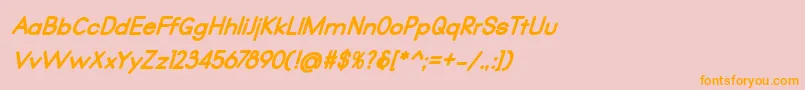 Qualio black italic Font – Orange Fonts on Pink Background