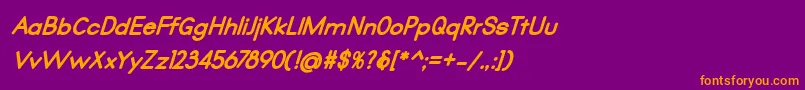 Qualio black italic Font – Orange Fonts on Purple Background