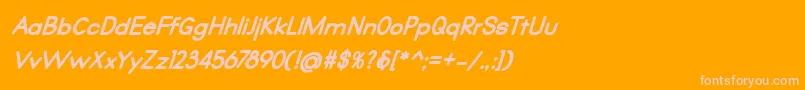 Qualio black italic Font – Pink Fonts on Orange Background