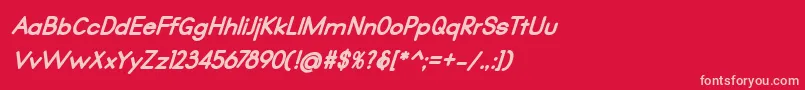 Qualio black italic Font – Pink Fonts on Red Background
