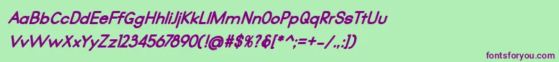 fuente Qualio black italic – Fuentes Moradas Sobre Fondo Verde