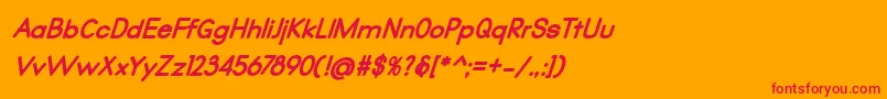 Qualio black italic Font – Red Fonts on Orange Background