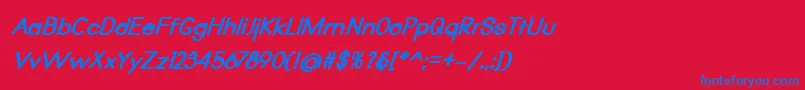 Qualio black italic Font – Blue Fonts on Red Background