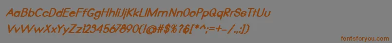 Qualio black italic Font – Brown Fonts on Gray Background