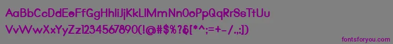 フォントQualio black – 紫色のフォント、灰色の背景