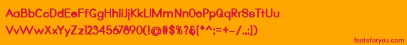 フォントQualio black – オレンジの背景に赤い文字