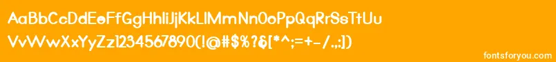 Qualio black-Schriftart – Weiße Schriften auf orangefarbenem Hintergrund