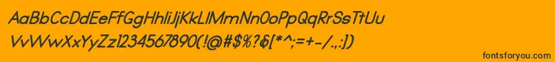 Шрифт Qualio bold italic – чёрные шрифты на оранжевом фоне