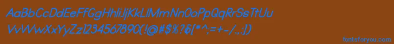 Qualio bold italic Font – Blue Fonts on Brown Background