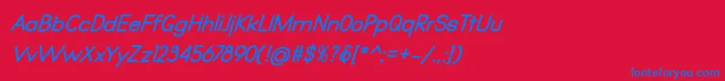 Qualio bold italic Font – Blue Fonts on Red Background