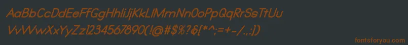 Qualio bold italic Font – Brown Fonts on Black Background